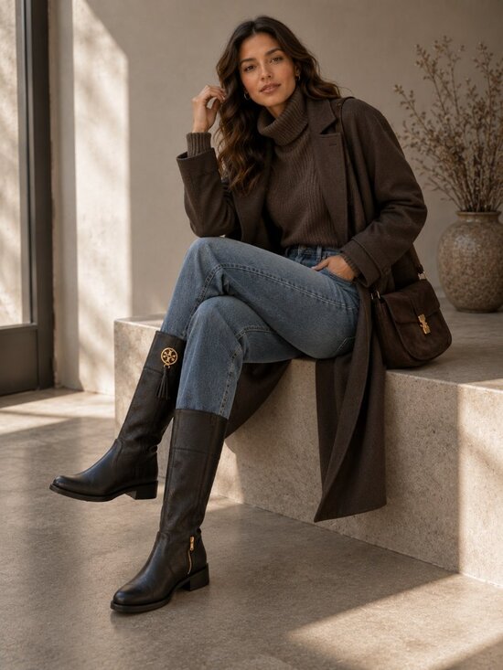 Tory Burch Shoes - Tory Burch Benton 2 Tassel Tall Boot- Tumbled Leather